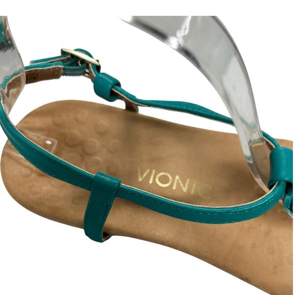 Coastal Chic Teal Studded Thong Sandals Vionic Comfort Orthotic Size 8 - Picture 5 of 6